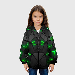 Куртка с капюшоном детская Броня в стиле киберпанка в виде плит, цвет: 3D-черный — фото 2