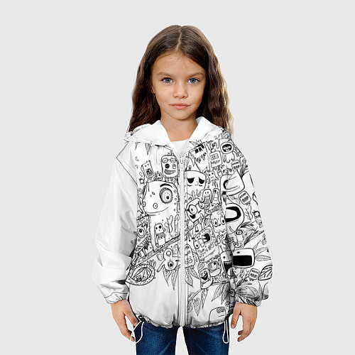Детская куртка Дудлы с хамелеоном / 3D-Белый – фото 3