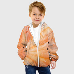 Куртка с капюшоном детская Мандарин абстракция акварель, цвет: 3D-белый — фото 2
