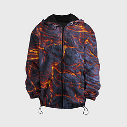Куртка с капюшоном детская Вулканическая лава, цвет: 3D-черный