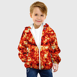 Куртка с капюшоном детская Vulcan lava texture, цвет: 3D-белый — фото 2
