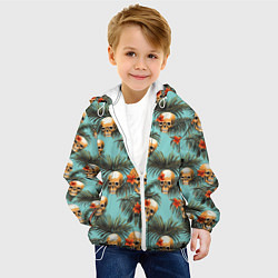 Куртка с капюшоном детская Черепа и море, цвет: 3D-белый — фото 2