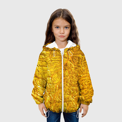Детская куртка Текстура золотой мятой поверхности / 3D-Белый – фото 3