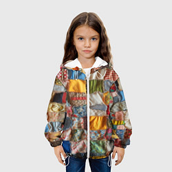 Куртка с капюшоном детская Patchwork - ai art, цвет: 3D-белый — фото 2