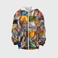 Куртка с капюшоном детская Patchwork - ai art, цвет: 3D-белый