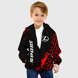 Куртка с капюшоном детская Lexus red sport tires, цвет: 3D-черный — фото 2