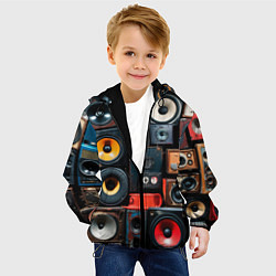 Куртка с капюшоном детская Audio speaker, цвет: 3D-черный — фото 2