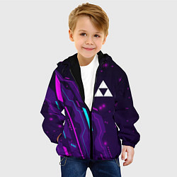 Куртка с капюшоном детская Zelda neon gaming, цвет: 3D-черный — фото 2