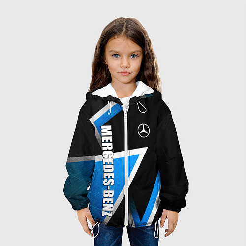 Детская куртка Mercedes - blue metal / 3D-Белый – фото 3