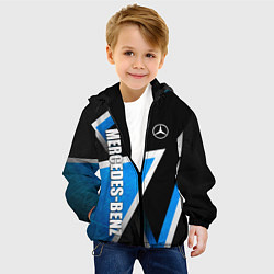 Куртка с капюшоном детская Mercedes - blue metal, цвет: 3D-черный — фото 2
