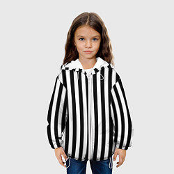 Куртка с капюшоном детская Вертикальная широкая полоска, цвет: 3D-белый — фото 2