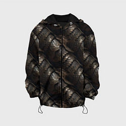 Куртка с капюшоном детская Классическая старая броня текстура, цвет: 3D-черный