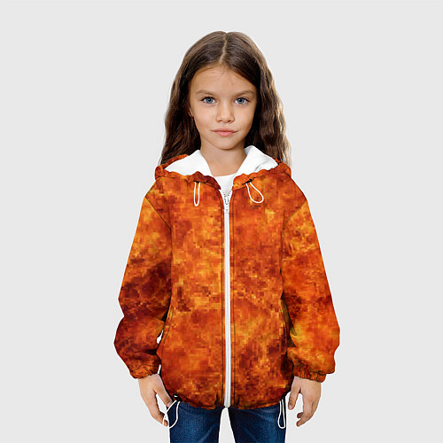 Детская куртка Пламя 8бит текстура / 3D-Белый – фото 3