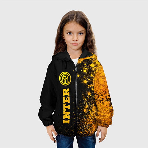 Детская куртка Inter - gold gradient по-вертикали / 3D-Черный – фото 3
