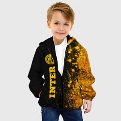 Куртка с капюшоном детская Inter - gold gradient по-вертикали, цвет: 3D-черный — фото 2