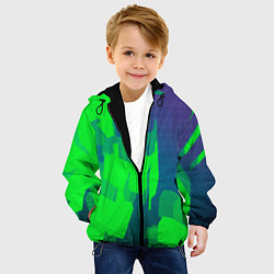 Куртка с капюшоном детская Зеленый фиолет, цвет: 3D-черный — фото 2