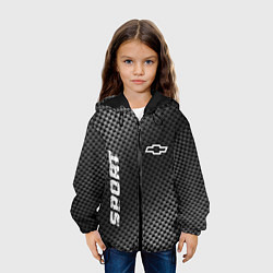 Куртка с капюшоном детская Chevrolet sport carbon, цвет: 3D-черный — фото 2