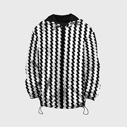 Куртка с капюшоном детская Чёрно-белые вертикальные полосы, цвет: 3D-черный