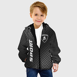 Куртка с капюшоном детская Lamborghini sport carbon, цвет: 3D-черный — фото 2
