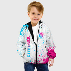 Куртка с капюшоном детская Chelsea neon gradient style вертикально, цвет: 3D-черный — фото 2