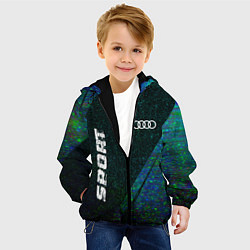 Куртка с капюшоном детская Audi sport glitch blue, цвет: 3D-черный — фото 2