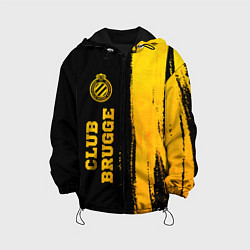 Куртка с капюшоном детская Club Brugge - gold gradient по-вертикали, цвет: 3D-черный