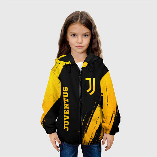 Детская куртка Juventus - gold gradient вертикально / 3D-Черный – фото 3