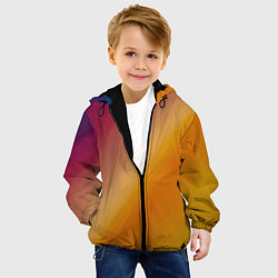 Куртка с капюшоном детская Абстракция солнечный луч, цвет: 3D-черный — фото 2