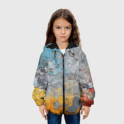 Куртка с капюшоном детская Бетонная стена с краской, цвет: 3D-черный — фото 2