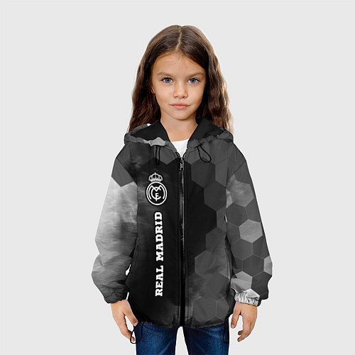 Детская куртка Real Madrid sport на темном фоне по-вертикали / 3D-Черный – фото 3