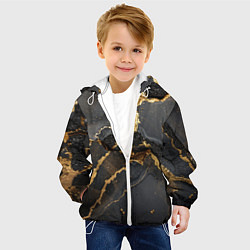 Куртка с капюшоном детская Золото и черный агат, цвет: 3D-белый — фото 2