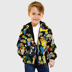 Куртка с капюшоном детская Персонажи Симпсонов, цвет: 3D-черный — фото 2