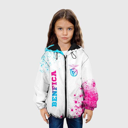 Детская куртка Benfica neon gradient style вертикально / 3D-Черный – фото 3