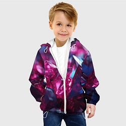 Куртка с капюшоном детская Яркие розовые хрусталики, цвет: 3D-белый — фото 2