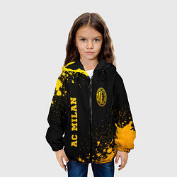 Куртка с капюшоном детская AC Milan - gold gradient вертикально, цвет: 3D-черный — фото 2