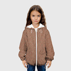 Куртка с капюшоном детская Мелкая мозаика золотистый коричневый, цвет: 3D-белый — фото 2