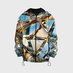 Куртка с капюшоном детская Грани стекла, цвет: 3D-черный