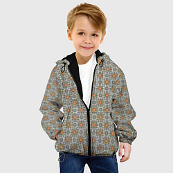 Куртка с капюшоном детская Геометрический разноцветный узор, цвет: 3D-черный — фото 2