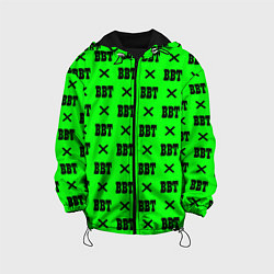 Куртка с капюшоном детская BBT logo green steel, цвет: 3D-черный