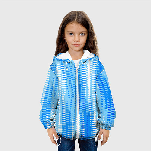 Детская куртка Бело-голубой полосатый / 3D-Белый – фото 3