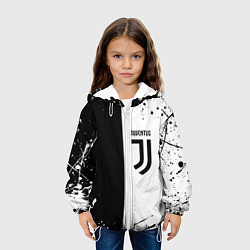 Куртка с капюшоном детская Juventus краски текстура спорт, цвет: 3D-белый — фото 2