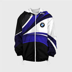 Куртка с капюшоном детская BMW Logotype - blue waves, цвет: 3D-белый