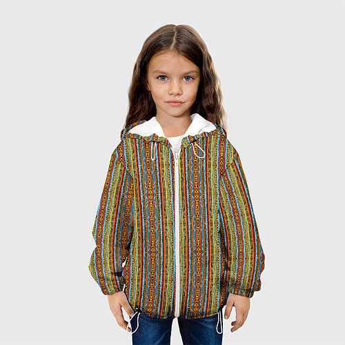Детская куртка Полосы в африканском стиле / 3D-Белый – фото 3