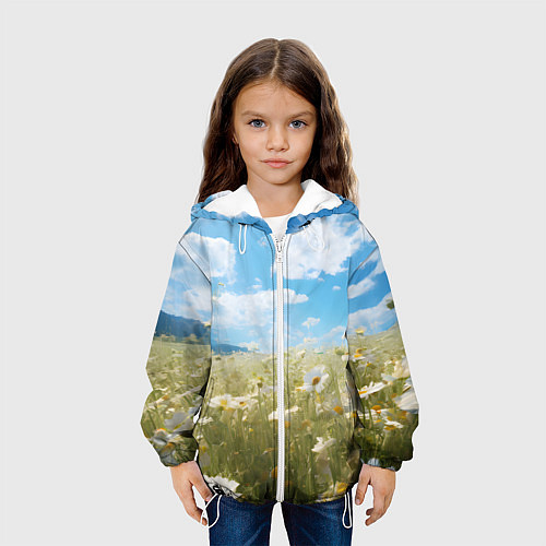 Детская куртка Ромашковое поле / 3D-Белый – фото 3