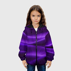 Куртка с капюшоном детская Фиолетовый шелк, цвет: 3D-черный — фото 2