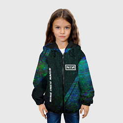 Куртка с капюшоном детская Nine Inch Nails glitch blue, цвет: 3D-черный — фото 2