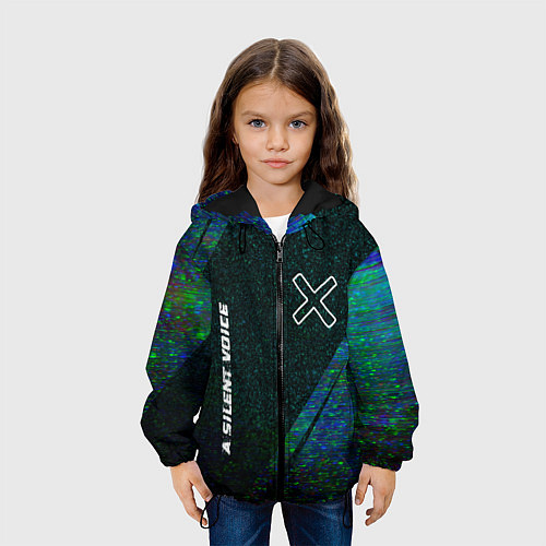Детская куртка A Silent Voice glitch blue / 3D-Черный – фото 3