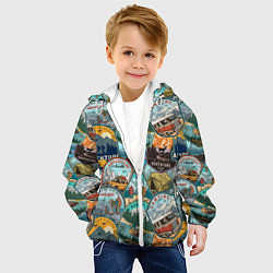 Куртка с капюшоном детская Adventure stickers, цвет: 3D-белый — фото 2