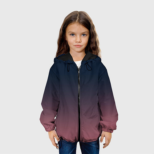 Детская куртка Тёмный градиент черничный в розовый / 3D-Черный – фото 3