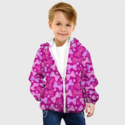 Куртка с капюшоном детская Розовые бантики, цвет: 3D-белый — фото 2